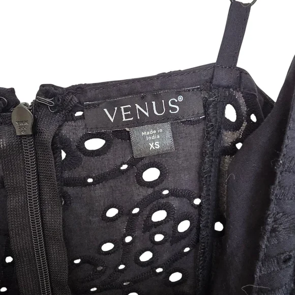 NWT VENUS Black Eyelet Sun Dress With Pockets - Picture 5 of 5